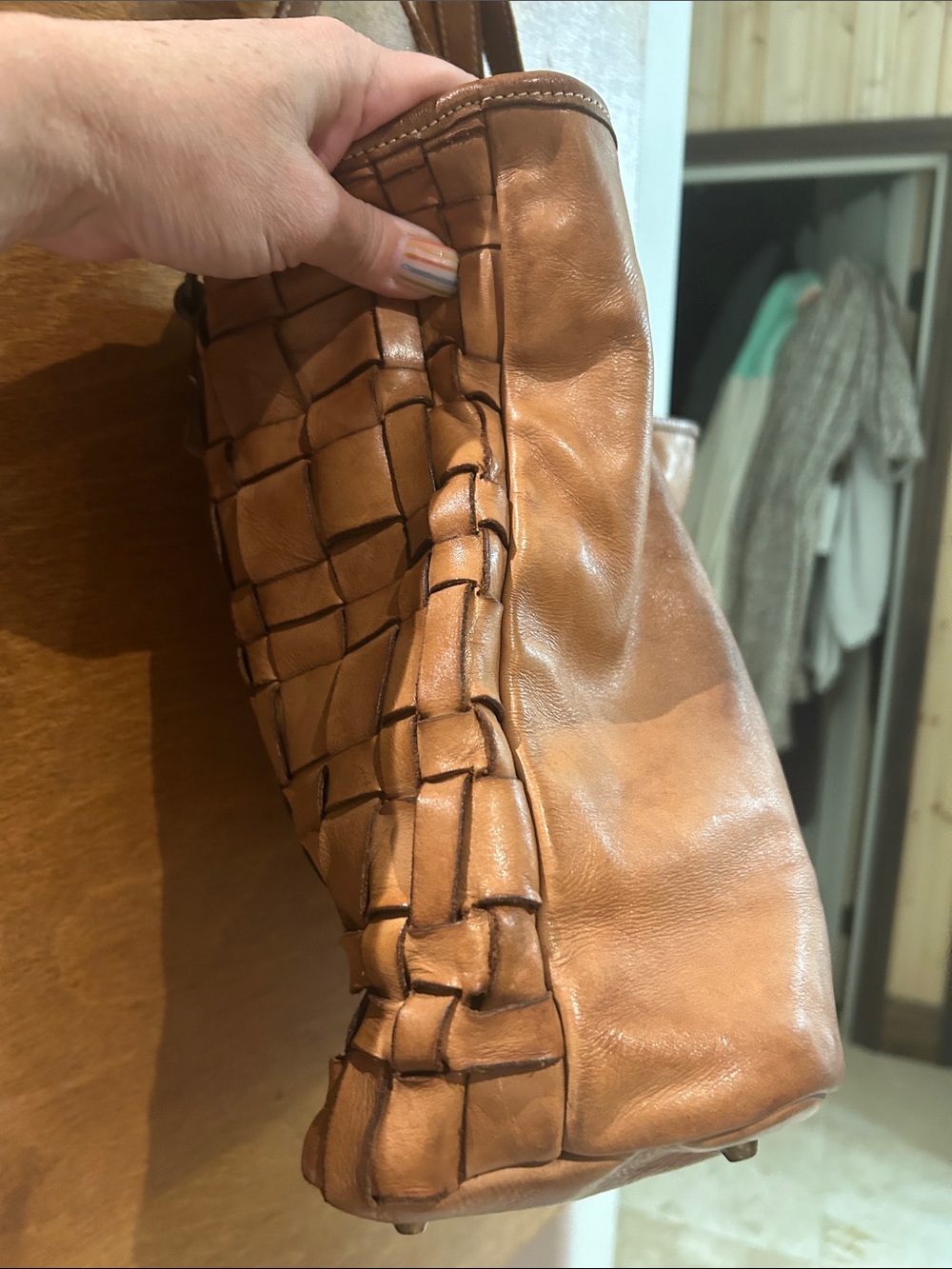 Vintage Costanza Rota Woven Leather Tote Bag in Brown - Picture 6 of 16